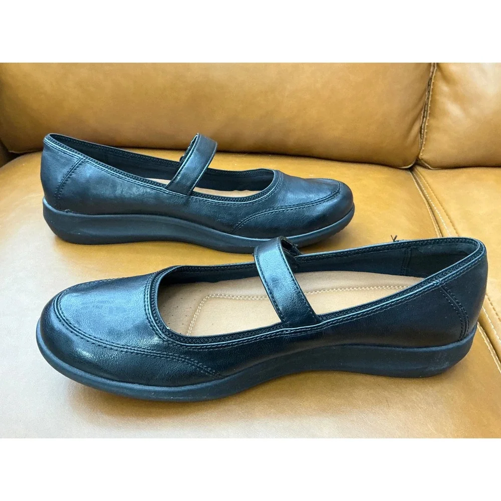 Baretraps Joesie Mary Jane Flats Womens 10 Black Comfort Strap Z0840